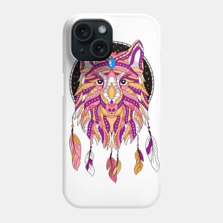 Ethnic Wolf Dream Catcher Art Phone Case