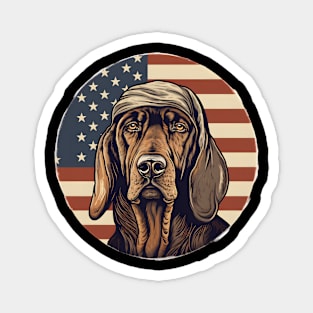 Patriotic Bloodhound Magnet