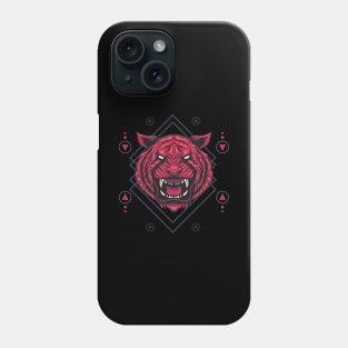 Red Tiger Sacred Geometry Phone Case