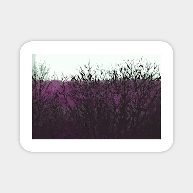 Purple Barren Branches Magnet by KirtTisdale