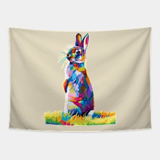 Rabbit Wpap Pop Art Tapestry