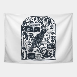 Tombstone Halloween Doodle Tapestry