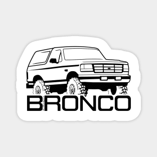 1992-1996 Bronco Front Side, with tires, Black Print 1 Magnet