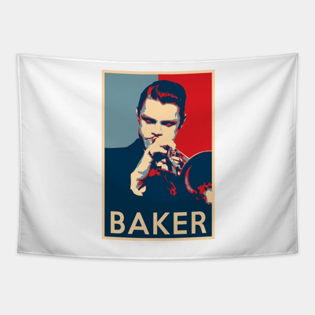 Chet Baker Hope Poster - Sizes of Jazz History Tapestry by Quentin1984