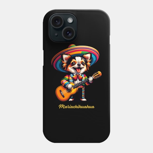 Mariachihuahua Funny Mariachi Chihuahua Traditional Guitar player Sombrero Phone Case by BraaiNinja