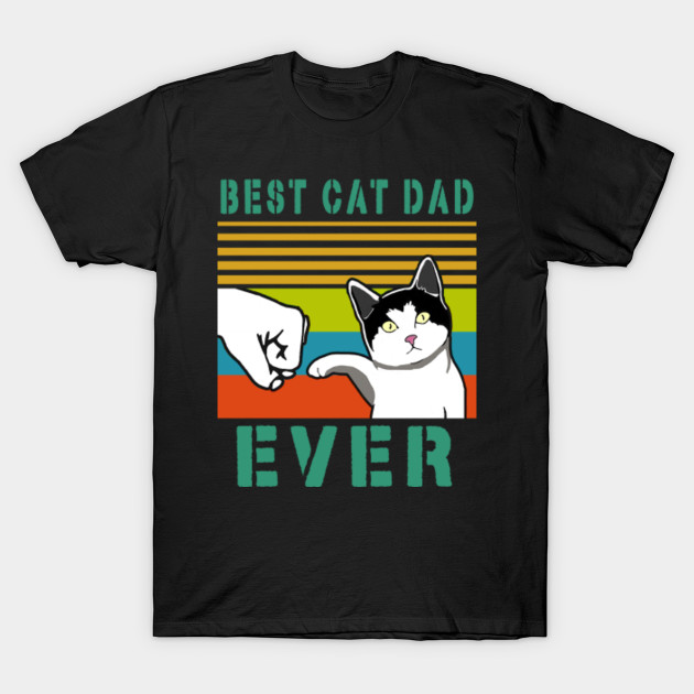 Best Cat Dad Ever Vintage Mens T Shirt Black Cat Daddy Tee Cat