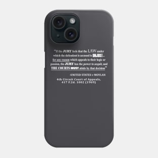Jury Nullificaton Case Law Quote White Text Phone Case