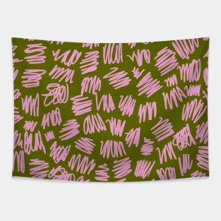 Pink and Green Retro Pattern 70s Tapestry