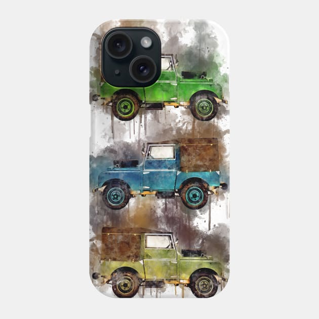 3 Land Rover Series 2 splash art Phone Case by AaaahEeeekStudio