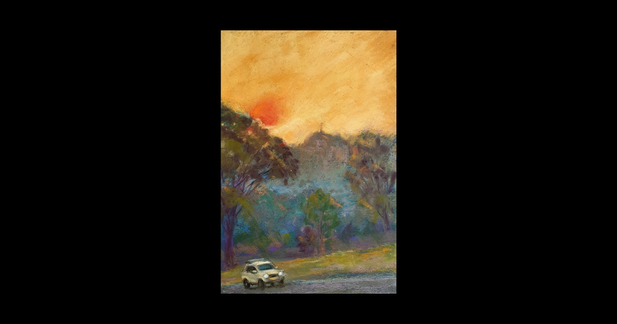Bushfire sunset - Sunset - Sticker | TeePublic