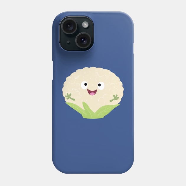 Cute happy cauliflower vegetable cartoon Phone Case by FrogFactory