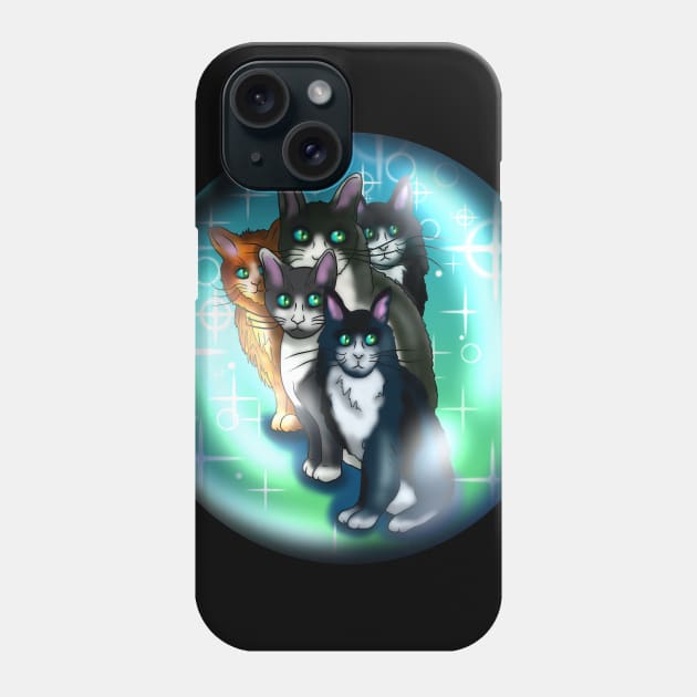 Black and white cats in a crystal ball Phone Case by cuisinecat