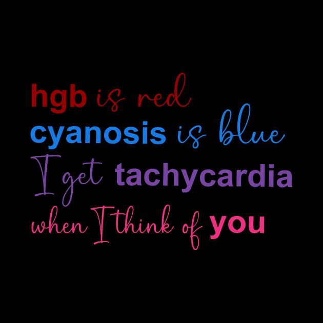 Hgb Is Red Cyanosis Is Blue I Get Tachycardia Cardiac Nurse by Neldy