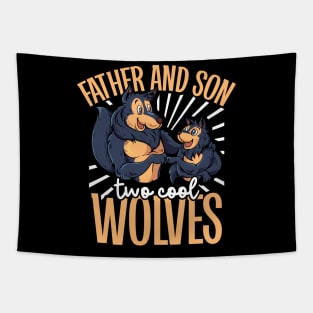 Cool wolves - father and son Tapestry