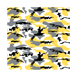 Black and Yellow Camo pattern Camouflage T-Shirt