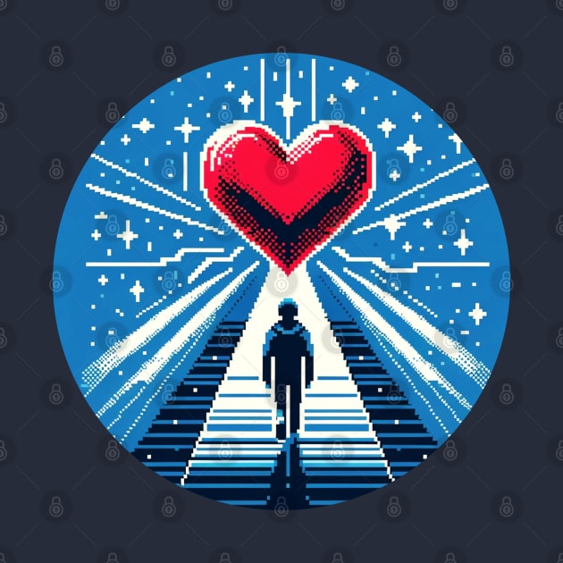 8-Bit Heart Adventure - Retro Pixel Love Quest Design by Pixel Punkster