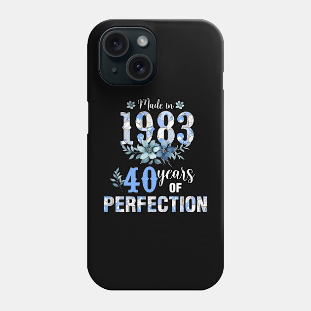 Made In 1983 40 Years Of Perfection Birthday Phone Case by elillaa