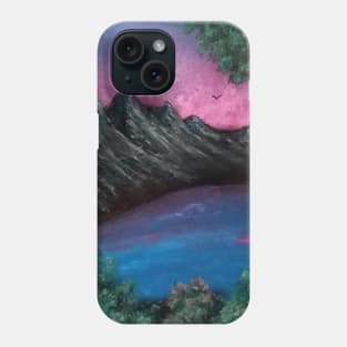 Mountain lake sunset Phone Case