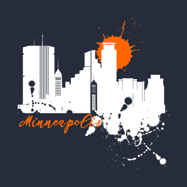 Minneapolis skyline, typography by DimDom