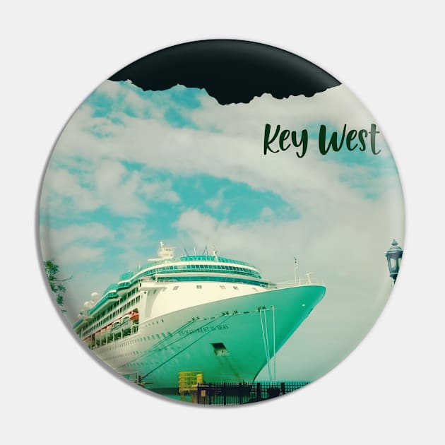 Boat photo Key West Florida blue sky palmtree landscape USA nature lovers Pin by BoogieCreates