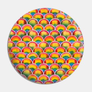 Rainbow Seigaiha Japanese wave pattern Pin