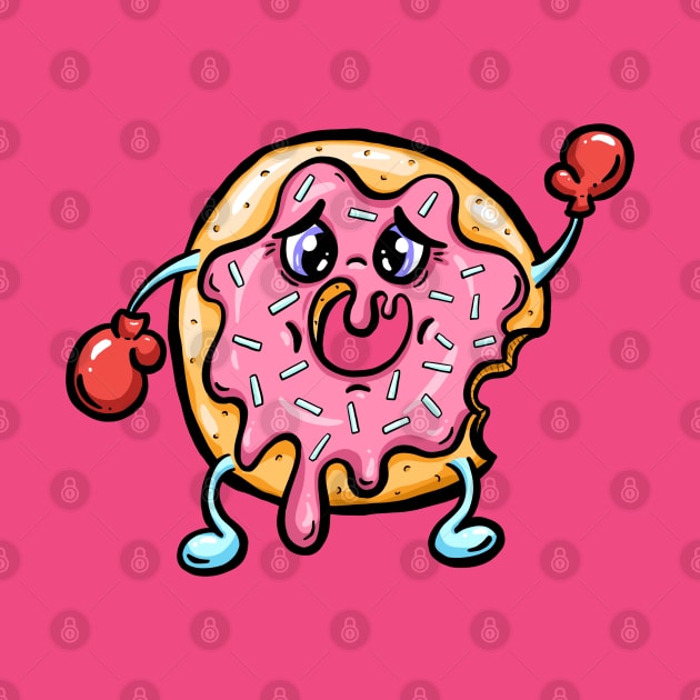 Worried Doughnut Donut with Pink Frosting by Squeeb Creative