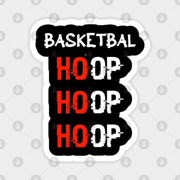 Basketball Ho Ho Ho Hoop Hoop Hoop Red Magnet by MaystarUniverse