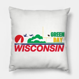 Wisconsin License Plate Green Bay Pillow