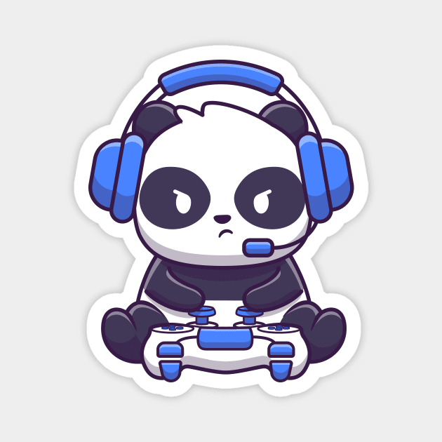 Cute panda gaming Magnet by Catalyst Labs