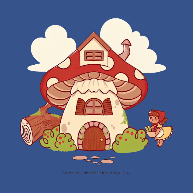 Goblincore Mushroom House Kawaii - Goblincore - T-Shirt