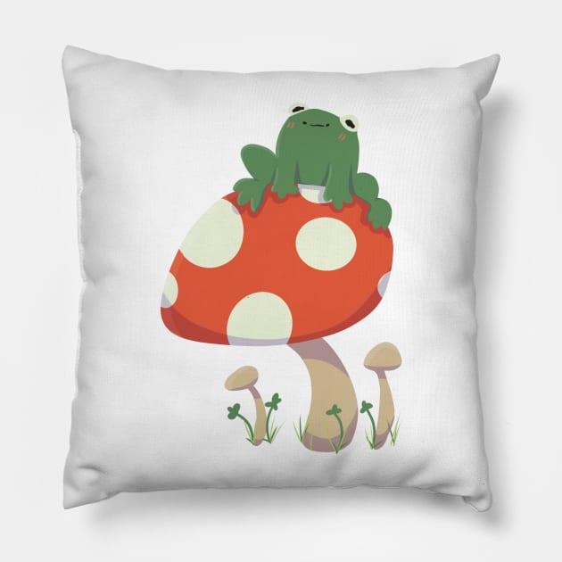 Frog on a Mushroom Pillow by sketch-mutt