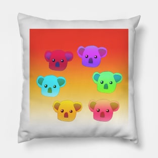 Winter Koalas - Red/Orange Pillow