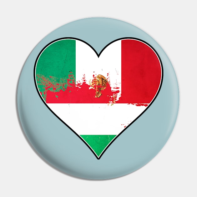 Mexican and Hungarian Heart Mix Heritage Flag Pin by Just Rep It!!