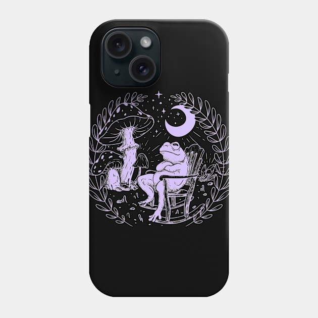 Goblincore Aesthetic Cottagecore Frog waiting for mushrooms to grow - Mycology Shrooms Phone Case by anycolordesigns