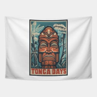 Tiki Tonga Days Tapestry