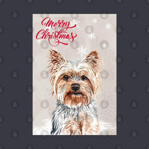 Yorkshire Terrier Dog Christmas by Puppy Eyes