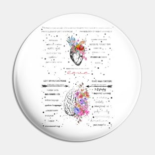 Heart and brain Pin