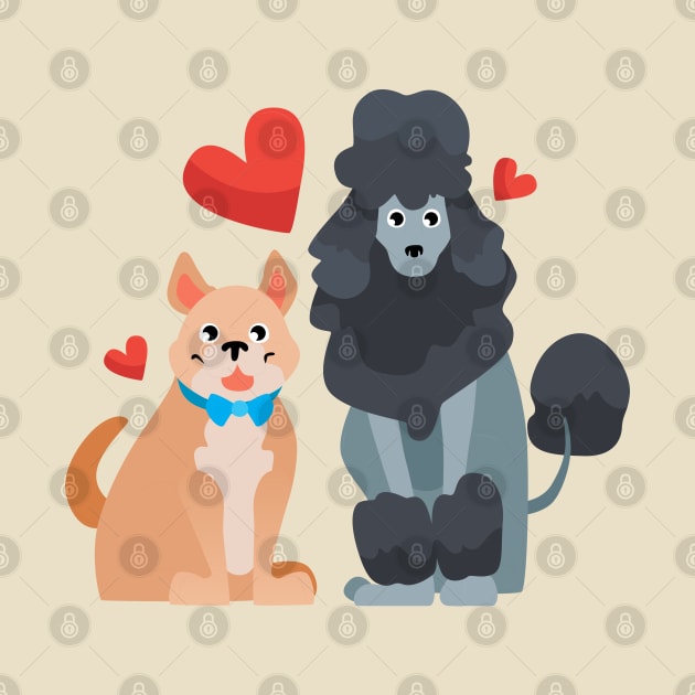 Dogs Lovely Couple by Mako Design 