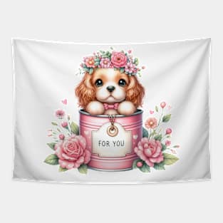 Valentine Cocker Spaniel Dog For You Tapestry