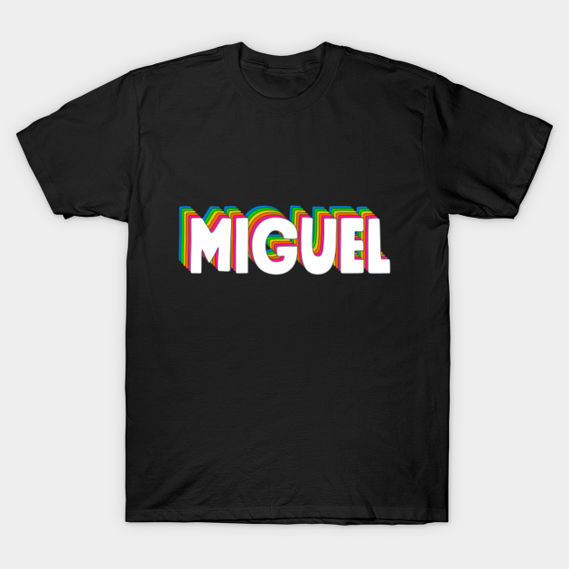 Discover Hello My Name Is Miguel Rainbow Name Tag - Miguel - T-Shirt