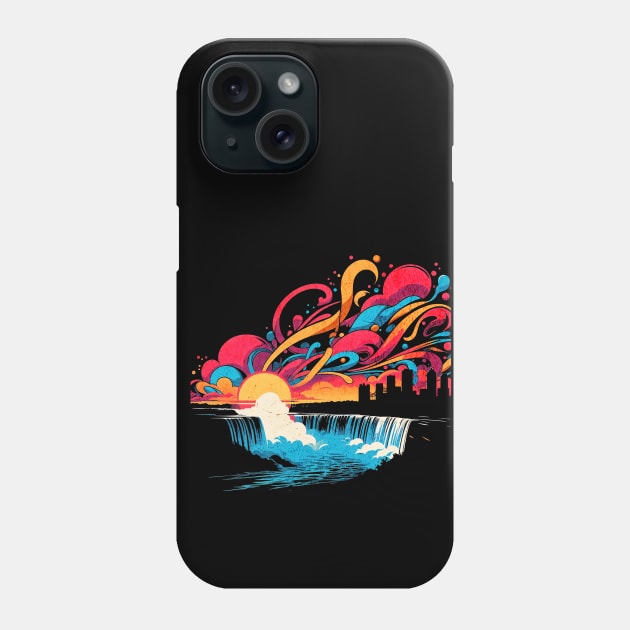 Niagara Falls Retro Graffiti Design Phone Case by Miami Neon Designs