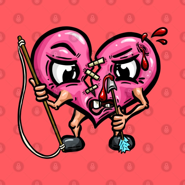 Don't Shoot Yourself in the Heart Cartoon Character Valentines by Squeeb Creative