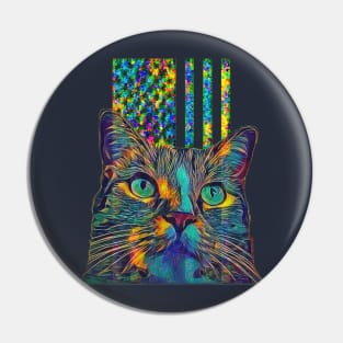 Cat Flag (pastel colors) Pin