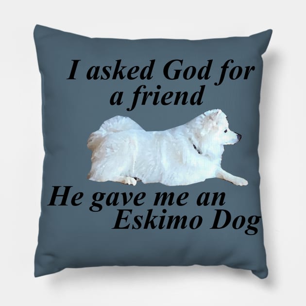 Best Friend American Eskimo Dog (Spitz) Pillow by Zen Goat 