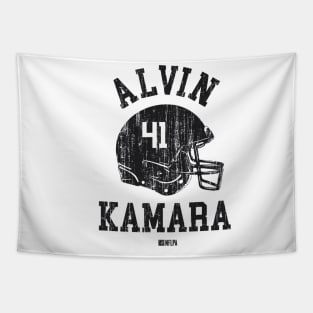 Alvin Kamara New Orleans Helmet Font Tapestry