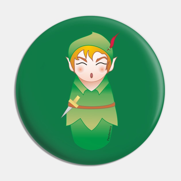 Kokeshi Peter Pan Pin by Pendientera