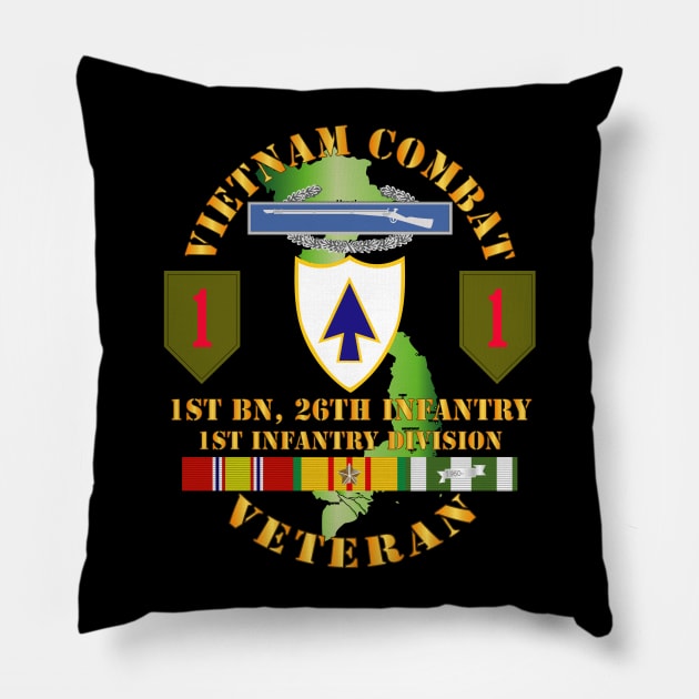 Vietnam Combat Infantry Veteran w 1st Bn 26th Inf 1st Inf Div SSI Pillow by twix123844