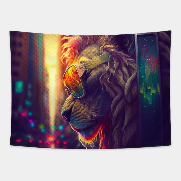 Dread Lion sunset Tapestry by DreadX3