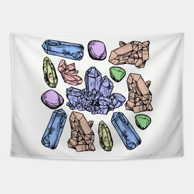 Pastel Crystals Tapestry by Lil-Bit-Batty