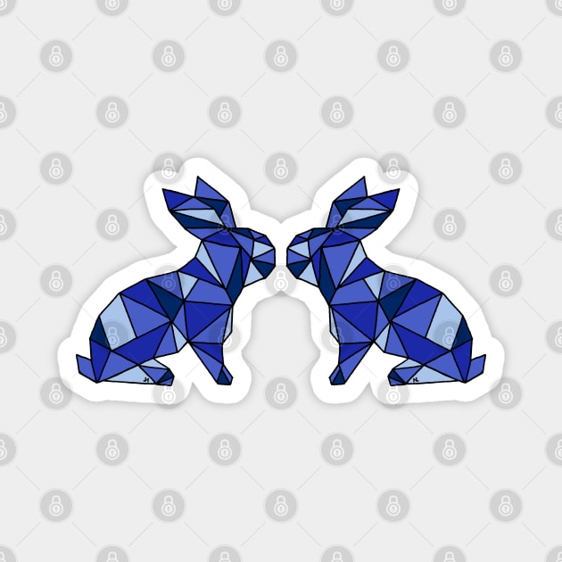 Geometric Rabbits Magnet by HLeslie Design